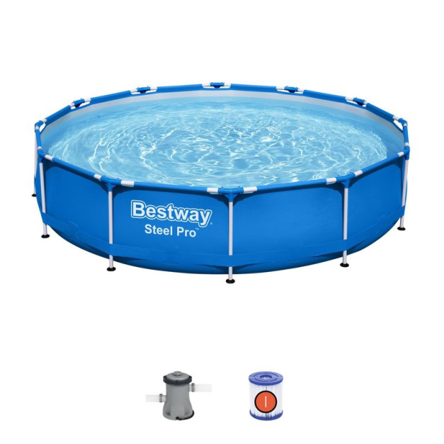 Bestway® Steel Pro™ 56681 medence, szűrővel és szivattyúval, 366 x 76cm