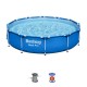 Bestway® Steel Pro™ 56681 medence, szűrővel és szivattyúval, 366 x 76cm