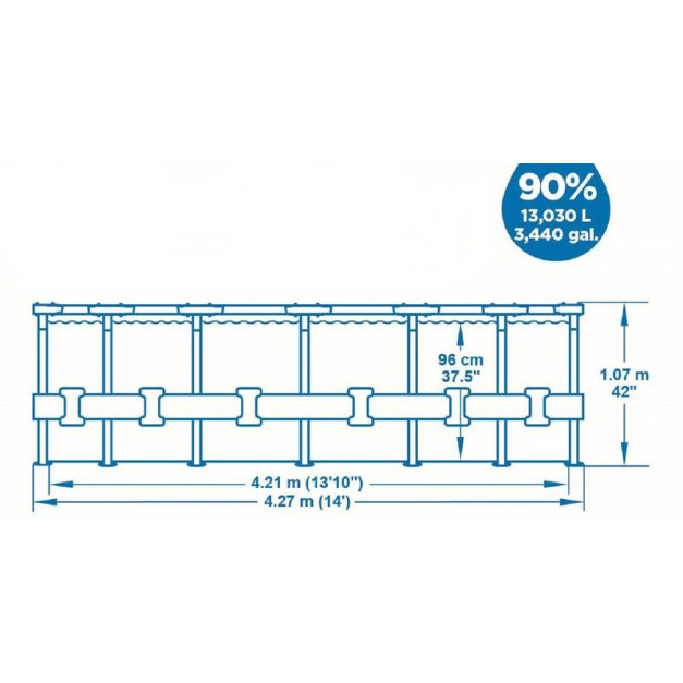 Bestway® Steel Pro MAX 5614Z fémvázas medence, patronos szűrőbetét, létra, ponyva, 427x107 cm