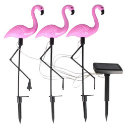 Strend Pro napelemes flamingó lámpa, 3 db, 18x6x52 cm, 3x2 LED, AA