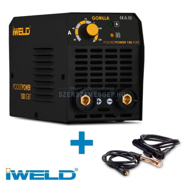 Iweld Gorilla 140 Amperos inverteres MMA hegesztő + munkakábelek + koffer