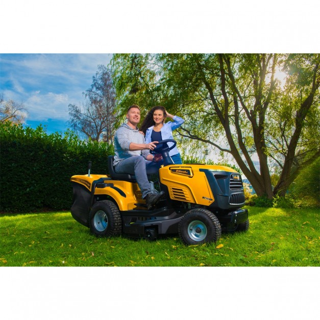 Riwall fűgyűjtős fűnyíró traktor, 452ccm Loncin motoros, 12,5 Le, 92 vágásszélesség 