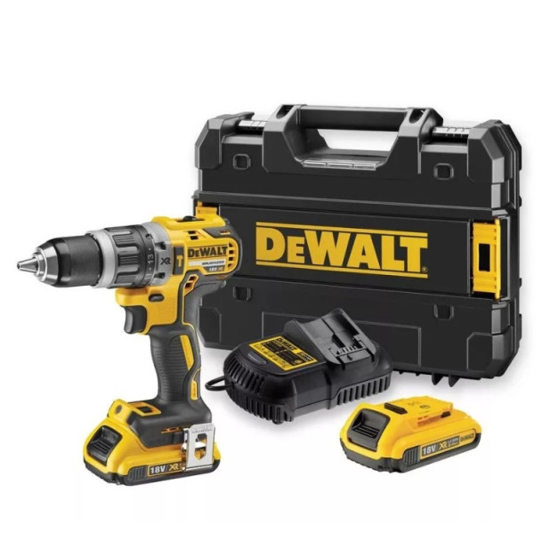 DEWALT Akkus ütvefúró-csavarozó 18 V szénkefe nélküli (2 x 2,0 Ah akku + töltő) DCD796D2