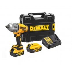 DEWALT Akkus ütvecsavarozó 18 V szénkefe nélküli 1/2" 1355/1898 Nm (2 x 5,0 Ah akku+töltő+TSTAK)