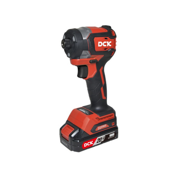 DCK Akkus ütvecsavarozó 1/4" 208 Nm szénkefe nélküli 20 V (1 x 4,0 Ah akku + töltő)