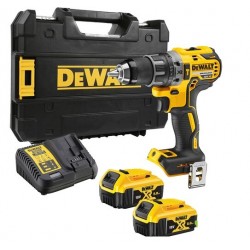 DEWALT Akkus ütvefúró-csavarozó 18 V szénkefe nélküli, 70Nm (2 x 5,0 Ah akku + töltő) DCD796P2
