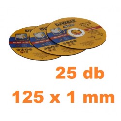 DEWALT Vágókorong fémre 125 x 1,0 x 22,2 mm inox  25 db