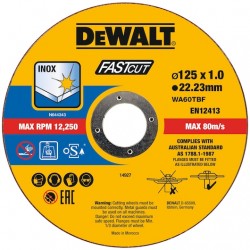 DEWALT Vágókorong fémre 125 x 1,0 x 22,2 mm inox WA60TBF vödrös kiszerelés (100 db)