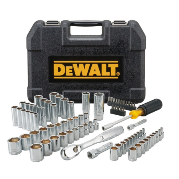 DEWALT Dugókulcs készlet 84 részes rövid/hosszú, metrikus/colos 1/4" + 3/8"