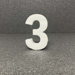 Polisztirol 3D  3-as szám, 11 cm 
