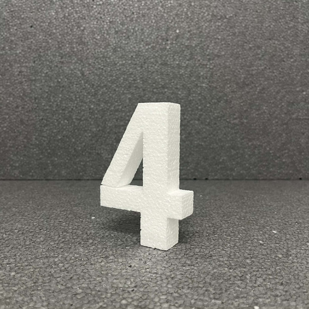 Polisztirol 3D 4-es szám, 11 cm 