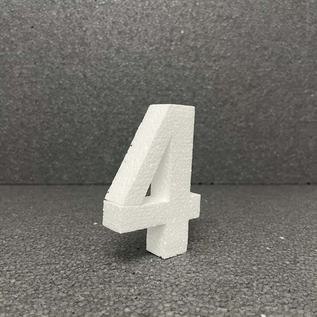 Polisztirol 3D 4-es szám, 11 cm 