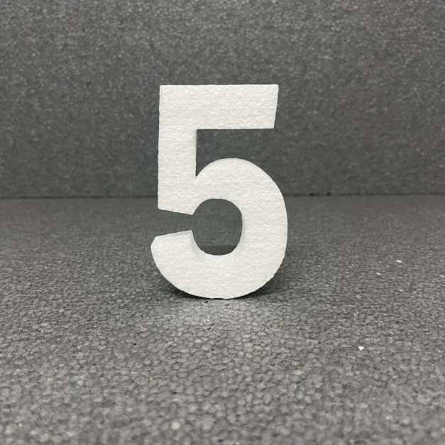 Polisztirol 3D 5-ös szám, 11 cm 