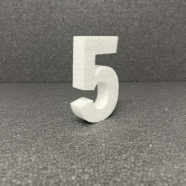 Polisztirol 3D 5-ös szám, 11 cm 