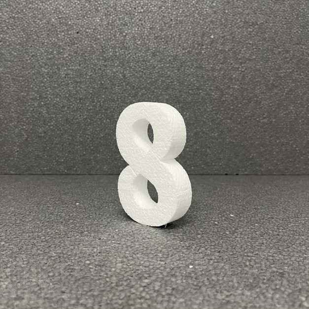 Polisztirol 3D 8-as szám, 11 cm 