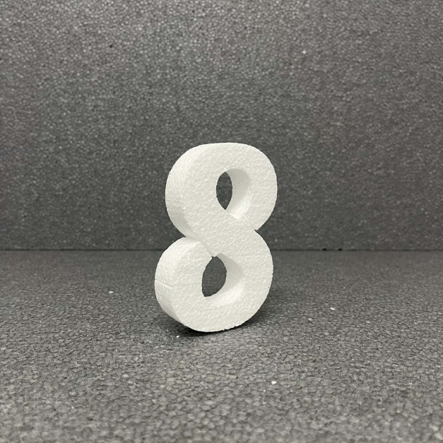 Polisztirol 3D 8-as szám, 11 cm 