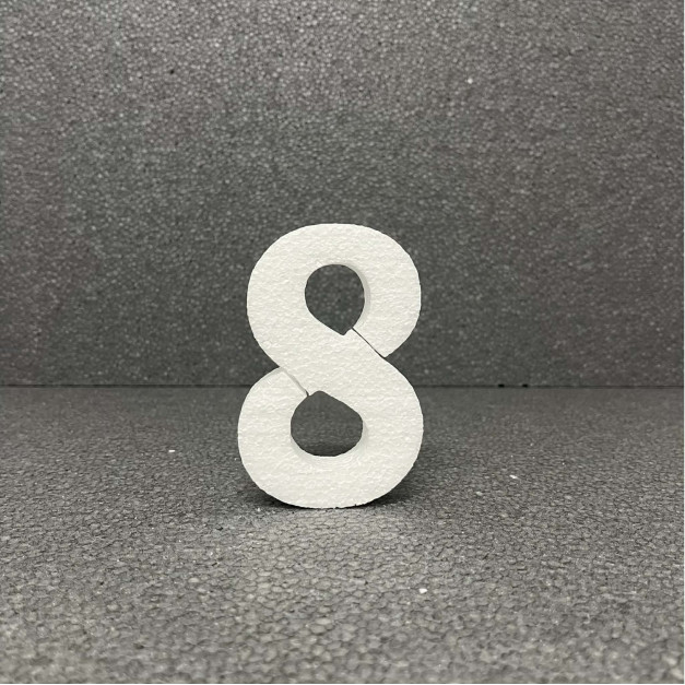 Polisztirol 3D 8-as szám, 11 cm 