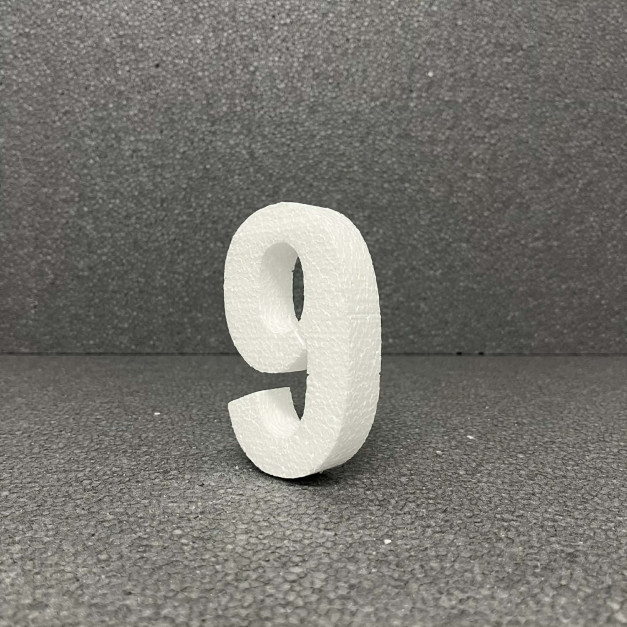 Polisztirol 3D 9-es szám, 11 cm 