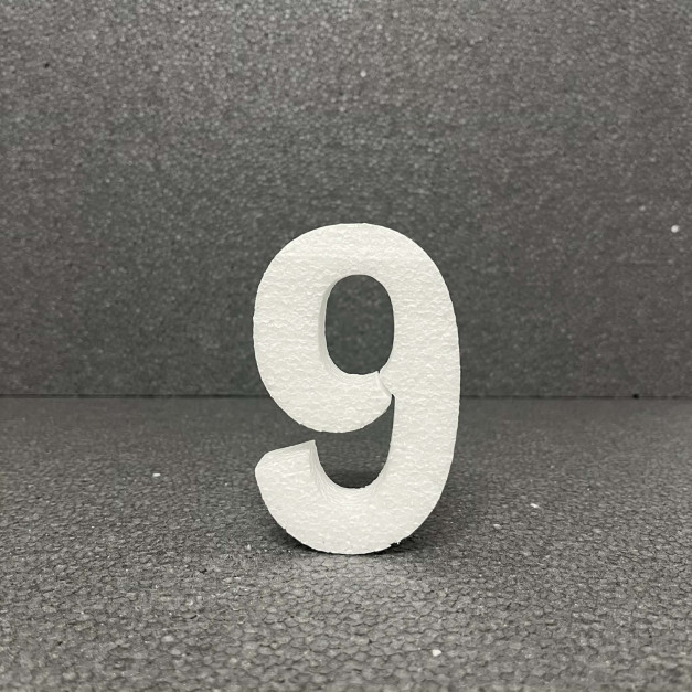 Polisztirol 3D 9-es szám, 11 cm 