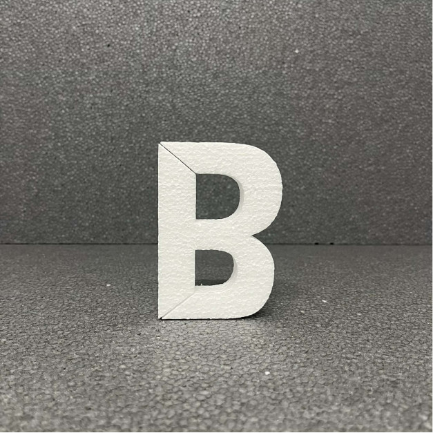 Polisztirol 3D B betű, 11 cm  