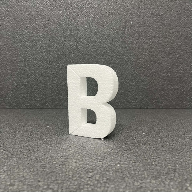 Polisztirol 3D B betű, 11 cm  