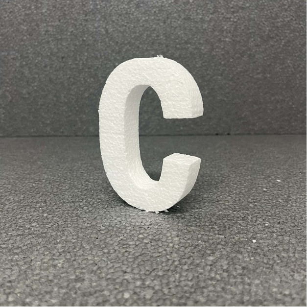 Polisztirol 3D C betű, 11 cm 