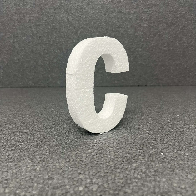 Polisztirol 3D C betű, 11 cm 
