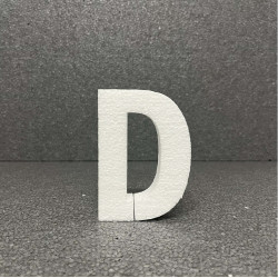 Polisztirol 3D D betű, 11 cm 