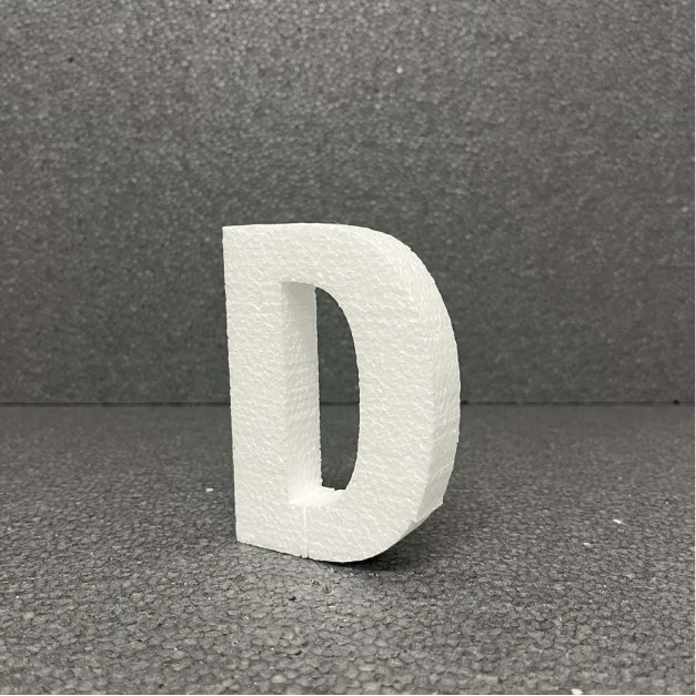 Polisztirol 3D D betű, 11 cm 