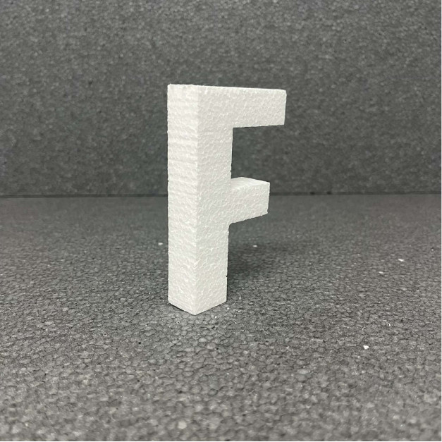 Polisztirol 3D F betű, 11 cm 
