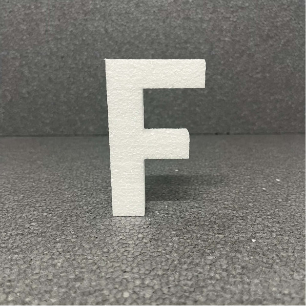Polisztirol 3D F betű, 11 cm 