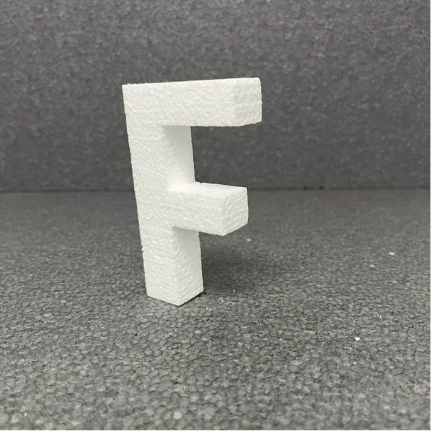 Polisztirol 3D F betű, 11 cm 