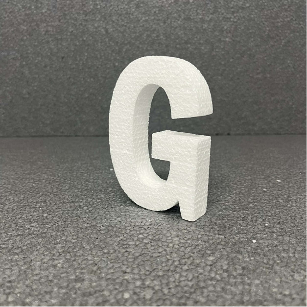 Polisztirol 3D G betű, 11 cm 