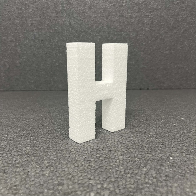 Polisztirol 3D H betű, 11 cm 