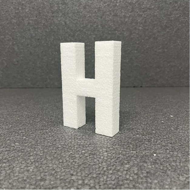 Polisztirol 3D H betű, 11 cm 