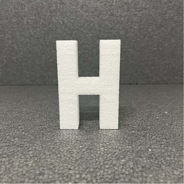 Polisztirol 3D H betű, 11 cm 