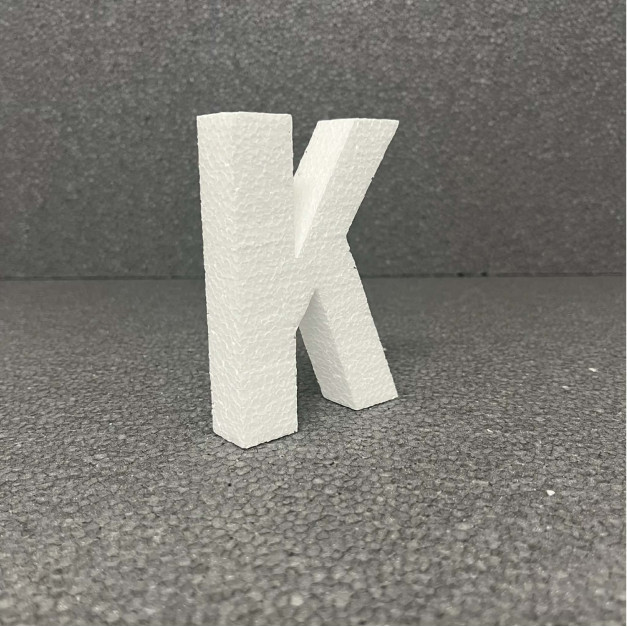 Polisztirol 3D K betű, 11 cm 