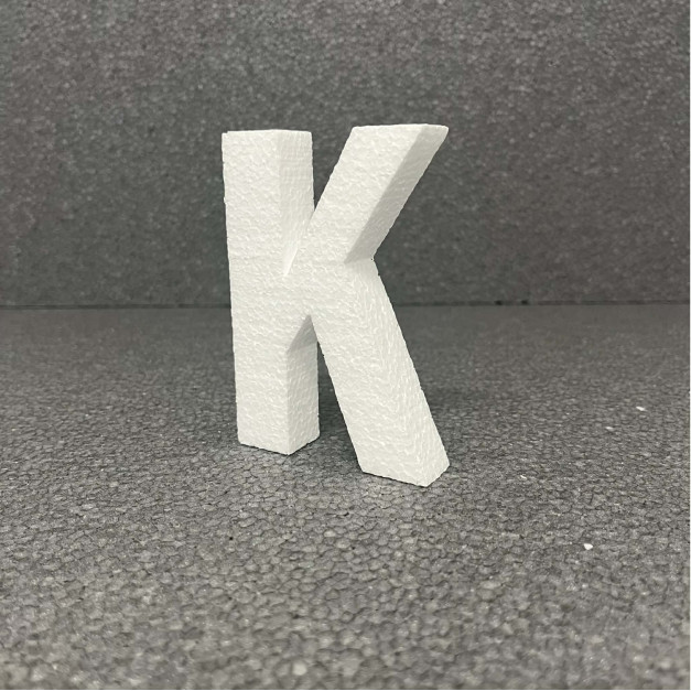 Polisztirol 3D K betű, 11 cm 