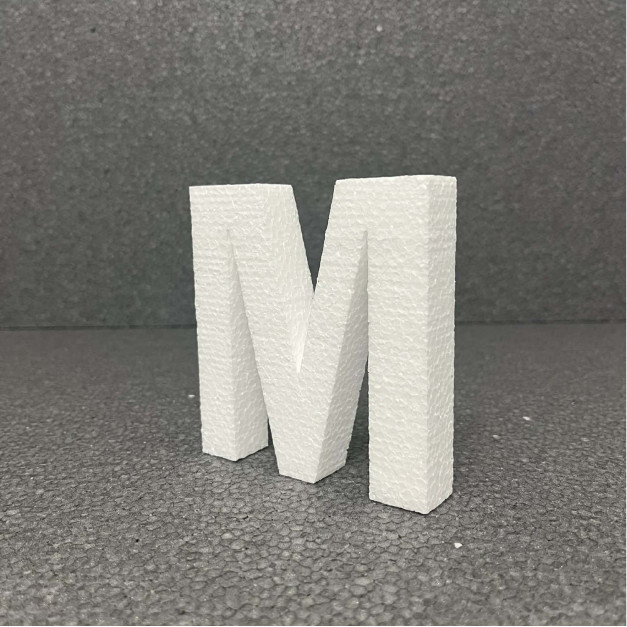 Polisztirol 3D M betű, 11 cm 