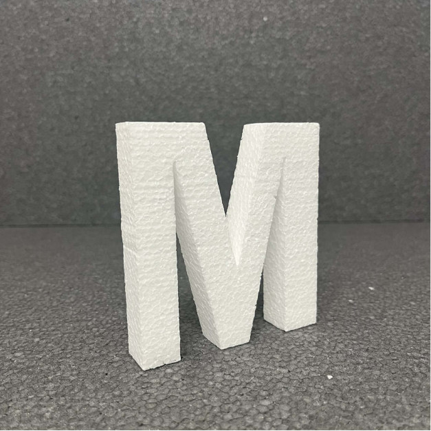 Polisztirol 3D M betű, 11 cm 