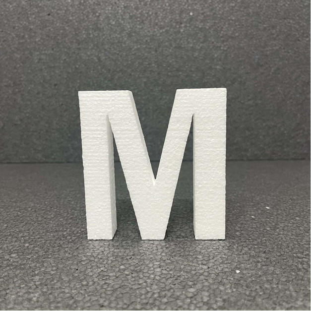 Polisztirol 3D M betű, 11 cm 