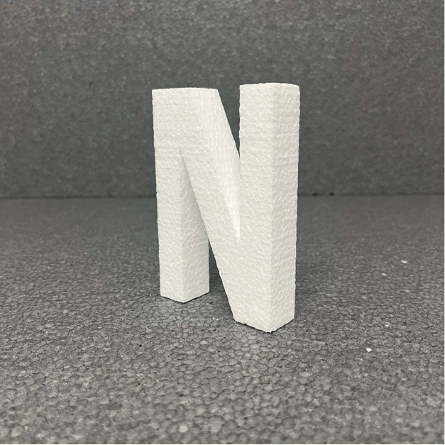 Polisztirol 3D N betű, 11 cm 