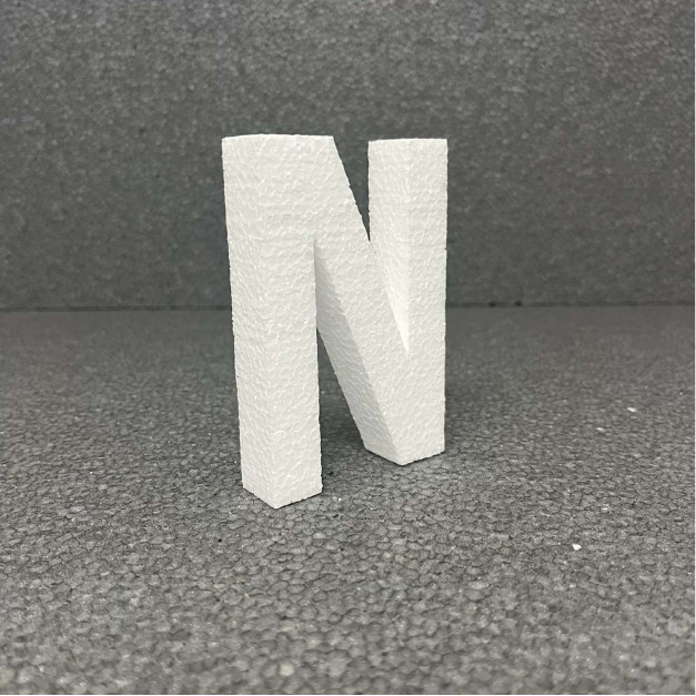 Polisztirol 3D N betű, 11 cm 