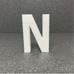 Polisztirol 3D N betű, 11 cm 