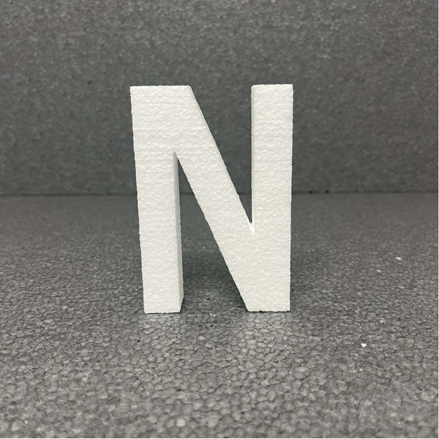 Polisztirol 3D N betű, 11 cm 