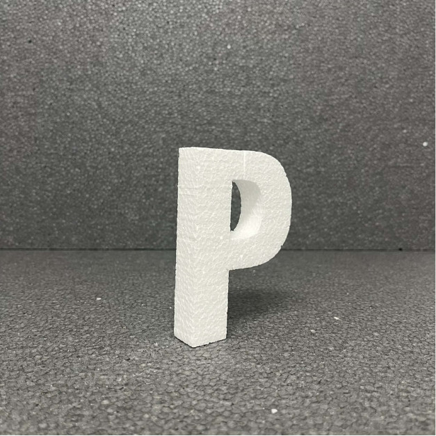 Polisztirol 3D P betű, 11 cm 