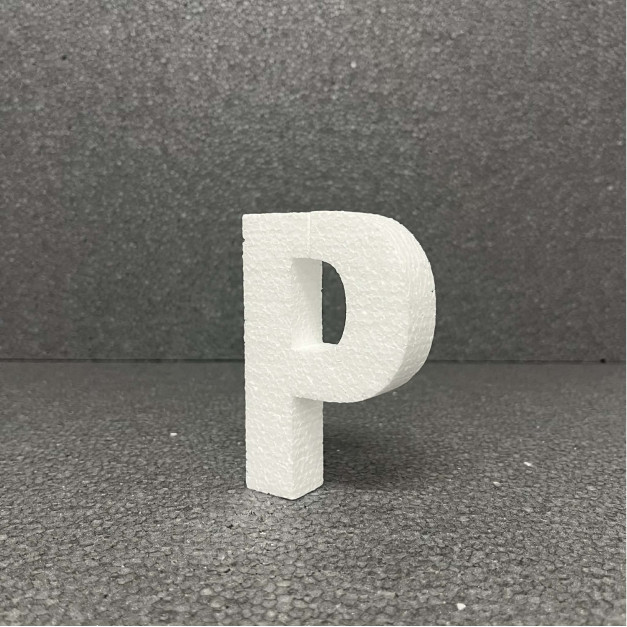 Polisztirol 3D P betű, 11 cm 