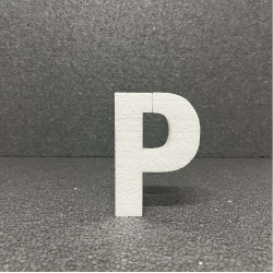 Polisztirol 3D P betű, 11 cm 