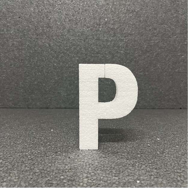 Polisztirol 3D P betű, 11 cm 