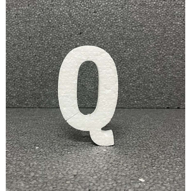 Polisztirol 3D Q betű, 11 cm 